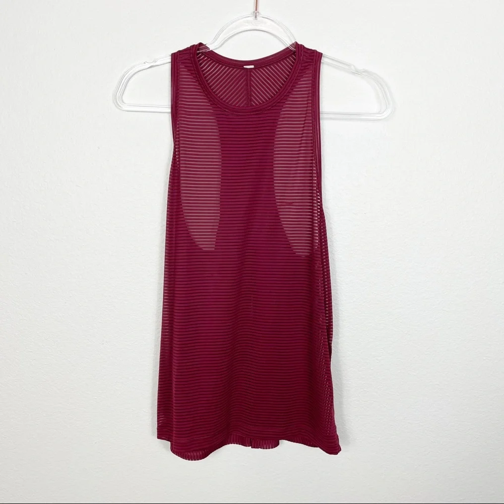 Lululemon Miles Ahead Tank Ruby‎ Wine Red 4